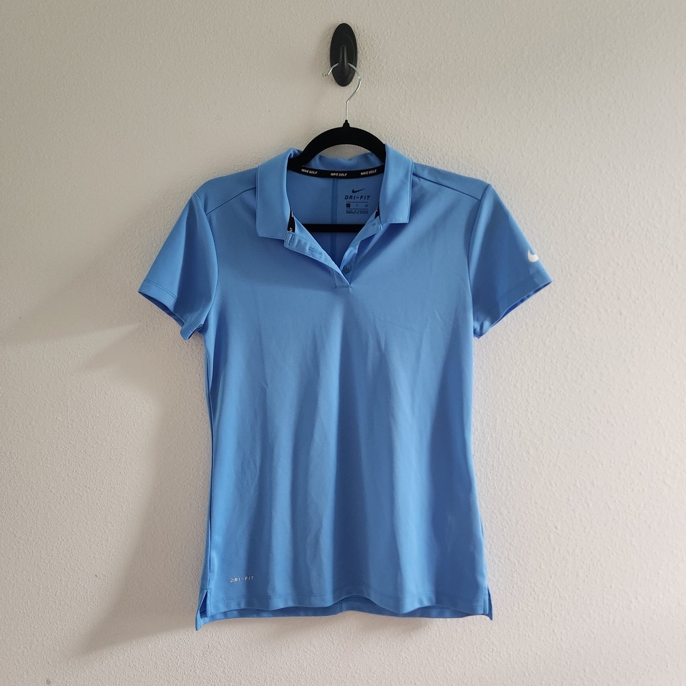 Nike Golf Dri-FIT Polo Shirt Womens size Small Blue Short Sleeve Top - Picture 1 of 9